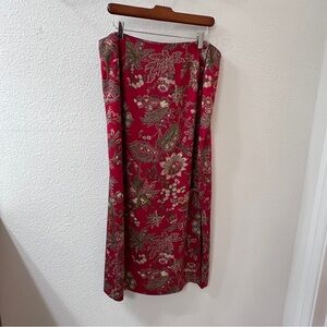 Talbots Size 16 wrap skirt. Red paisley. Midi
